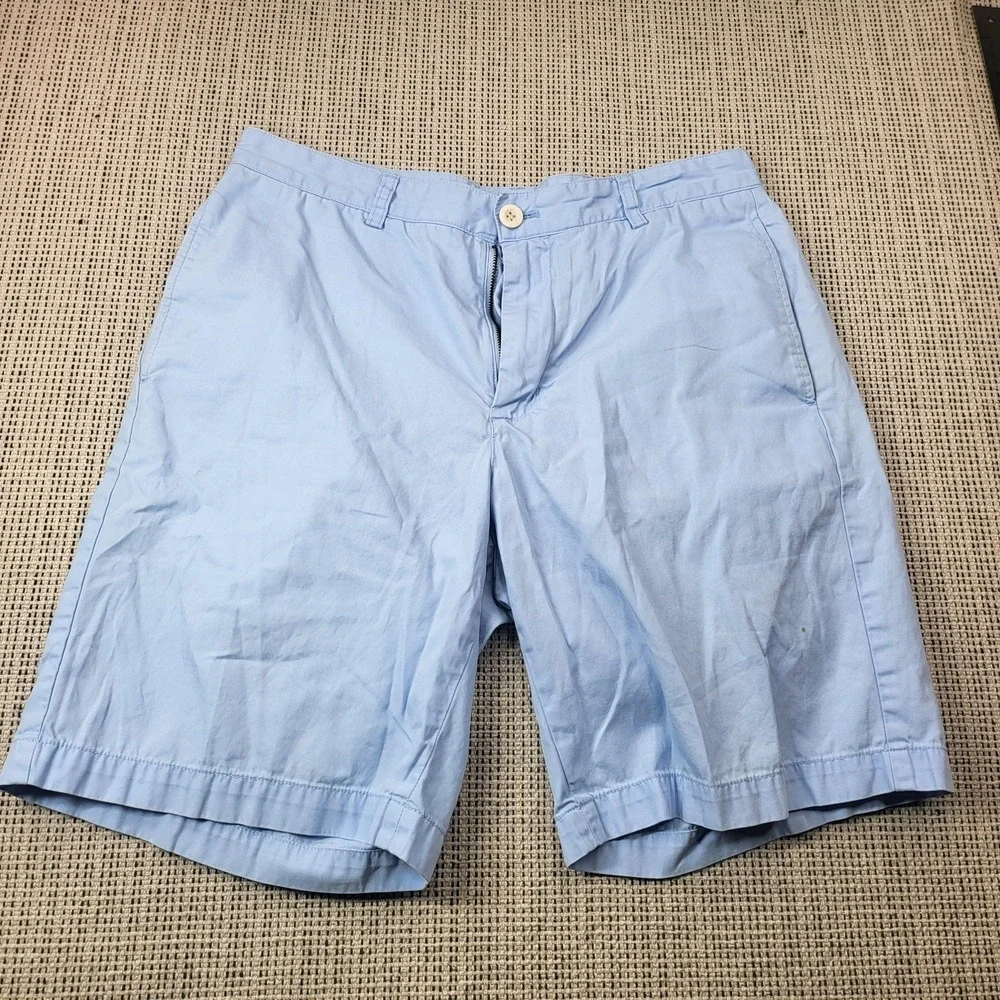 Vineyard Vines Club Shorts Mens 32 Blue Chino Flat Front 9 Inseam Casual Summer‎